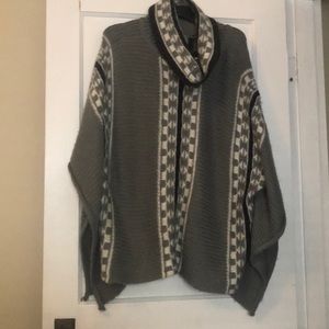 Gray poncho sweater